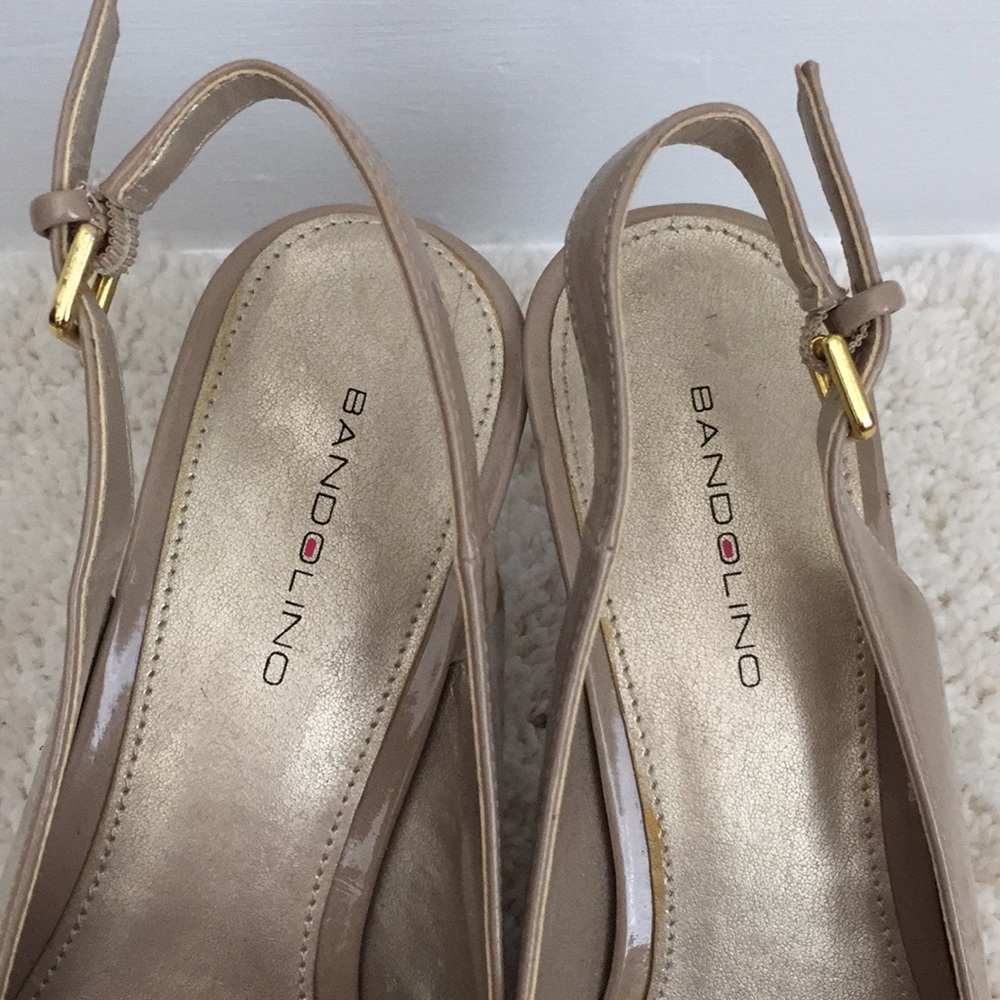 Bandolino Nude Patent Learher Sling Backs size 10 - Picture 6 of 7